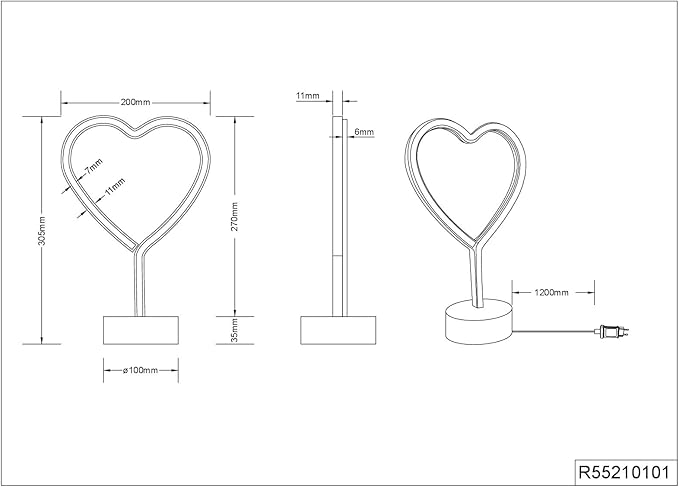 Lampe LED COEUR ROSE Marque RL – Image 4