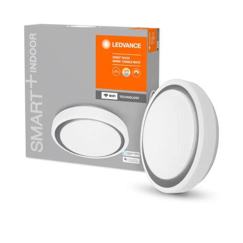 LEDVANCE Wifi SMART+ Orbis Moon Plafonnier LED Blanc 38cm 24W / 3000-6500K Gris